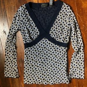 New York & Company Chainlink Patterned Blouse